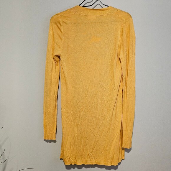 Women’s Yellow Open Front Cardigan, Medium - Picture 3 of 5